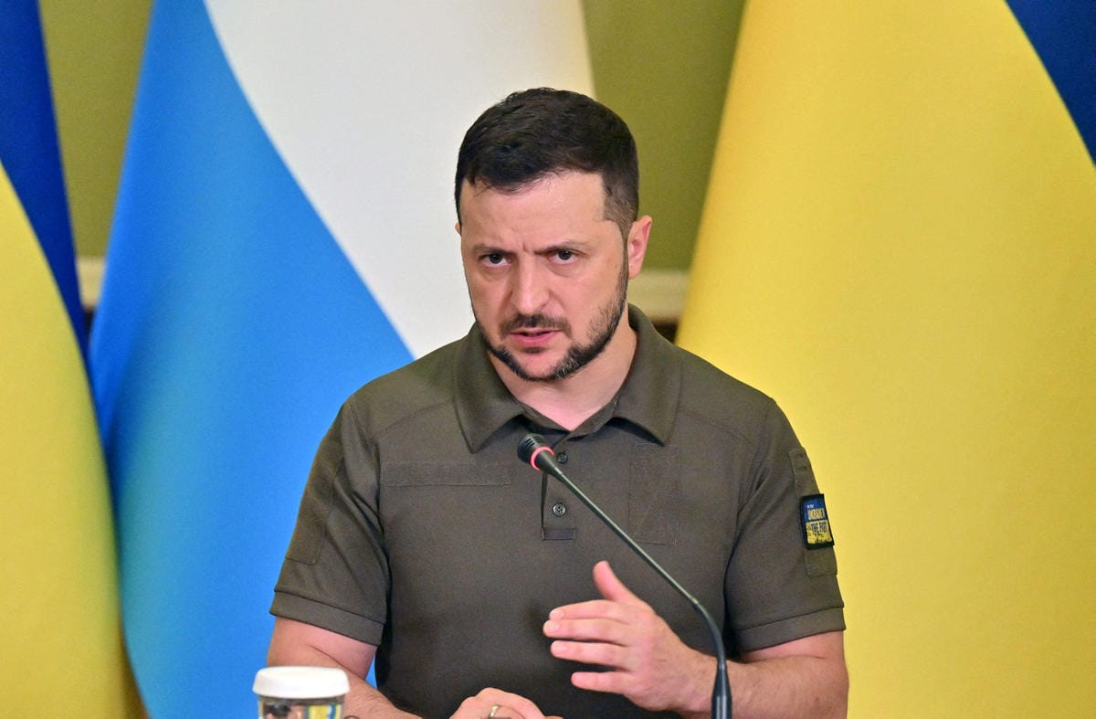 Ukrainan presidentti Volodymyr Zelenskyi (kuvassa), Turkin presidentti Recep Tayyip Erdogan ja YK:n pääsihteeri Antonio Guterres tapaavat Ukrainassa ylihuomenna. LEHTIKUVA/AFP