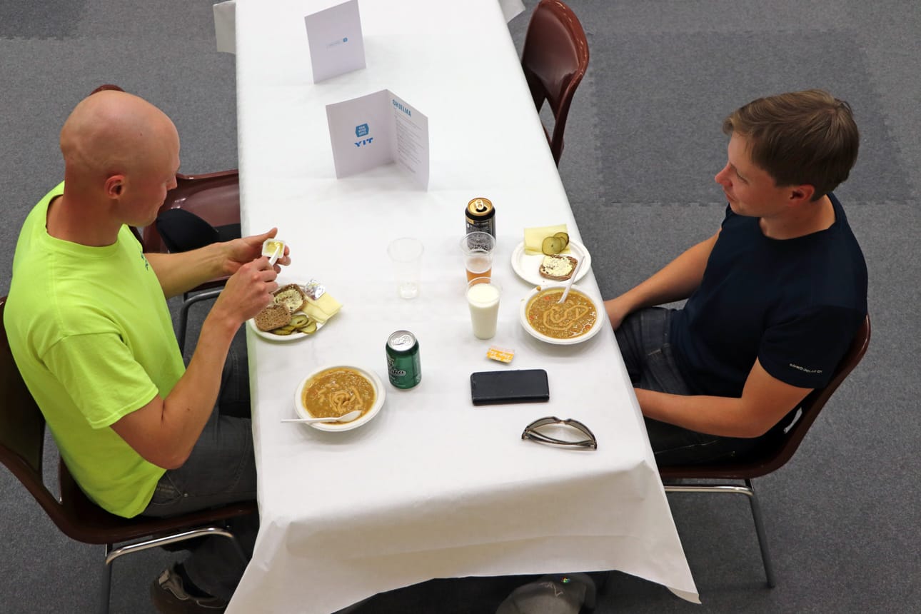 Harjannostajaisjuhlaa vietettiin Tuomas Sammelvuo -salissa.