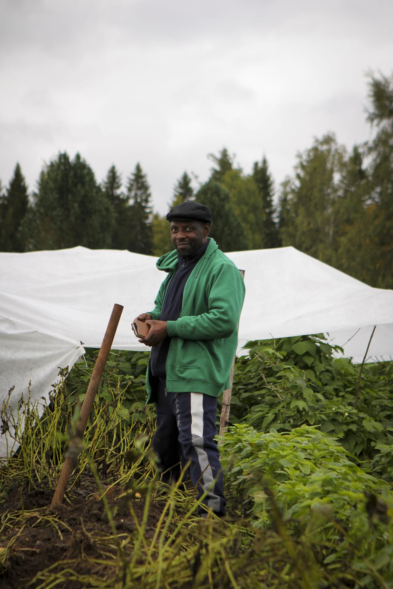 Francis Bahati on asunut Suomessa kaksi vuotta ja viljellyt koko sen ajan hyötykasveja Sotisaaren viljelypalstalla.