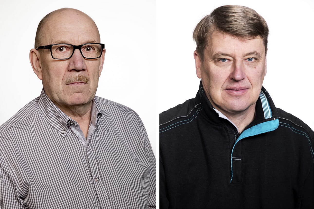 Veijo Jousmäki ja Juha-Pekka Keisala eivät ole ehdolla kevään kuntavaaleissa. Arkistokuvat.
