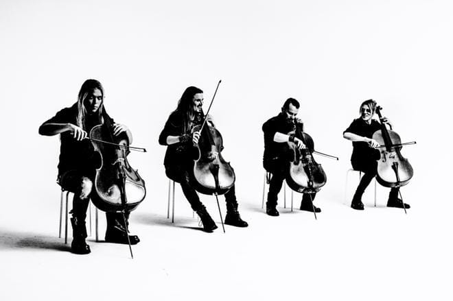 Sello-rock yhtye Apocalyptica täydentää kesäkuussa vietettävän Ilmajoen musiikkijuhlien ohjelmistoa. Kuva Villle Juurikkala