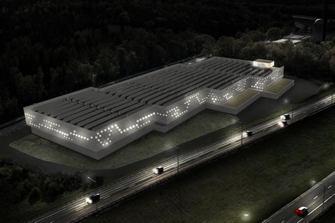 Stockholm Data Parksin havainnekuva uudesta ympäristöystävällisestä datakeskuksesta, joita houkutellaan Tukholmaan ja Ruotsiin alhaisella sähköverolla ja muilla eduilla. Kuva: Stockholm Data Parks