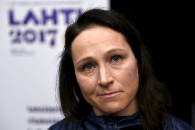 Hiihtäjä Aino-Kaisa Saarinen on ankkurina Suomen torstain viestijoukkueessa. KUVA: LEHTIKUVA / MARTTI KAINULAINEN