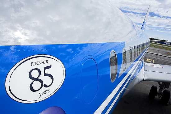 Finnair juhli toissa kesänä 85-vuotista taivaltaan retrokoneella.