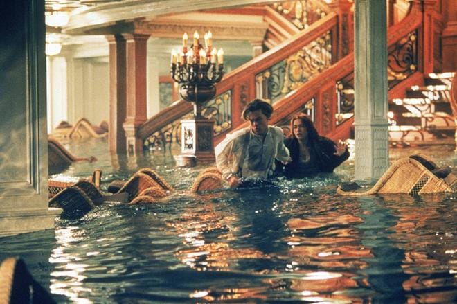 Leonardo DiCaprio ja Kate Winslet ikimuistoisissa rooleissa Titanicissa, joka voitti 11 Oscaria. KUVA: Sub