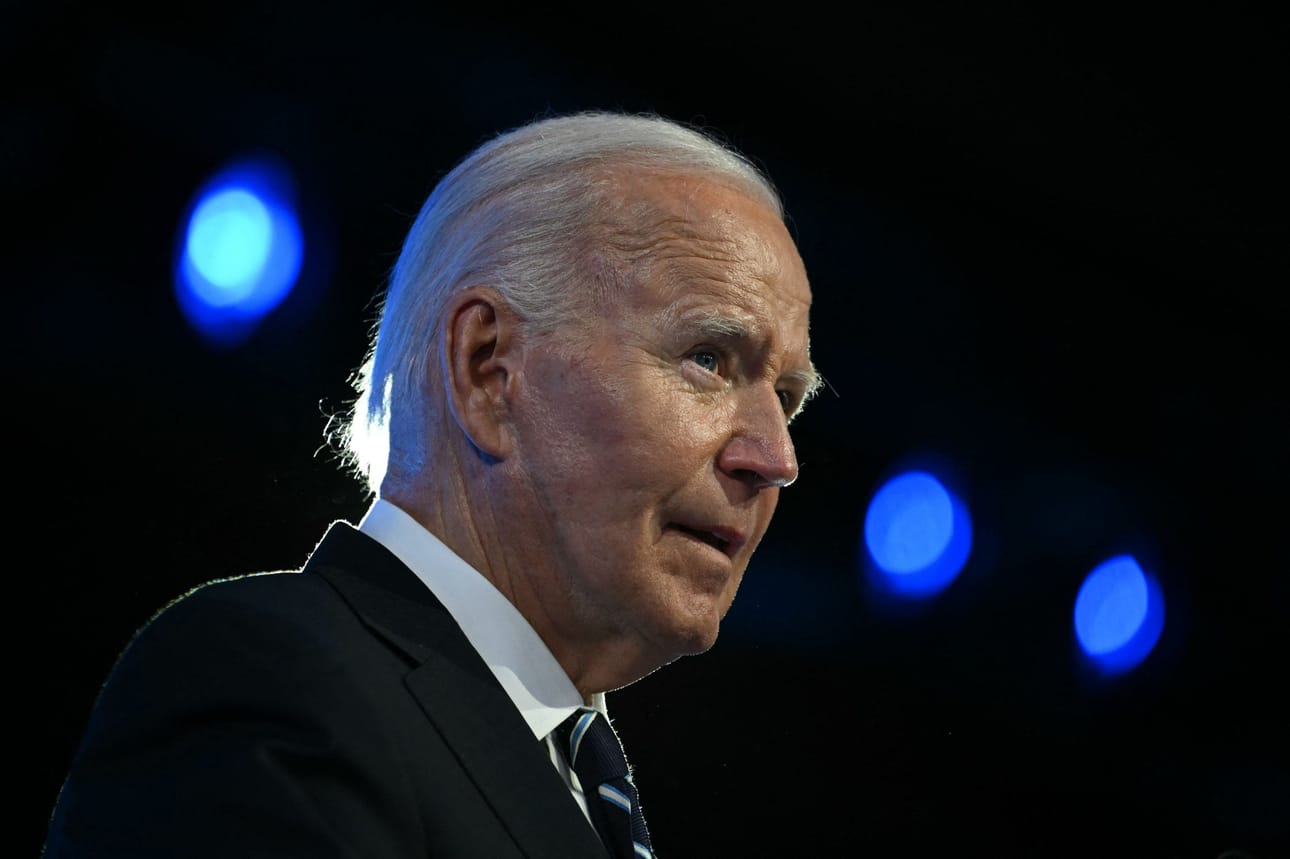Biden muistutti, että Nato on saanut kaksi uutta jäsentä, Suomen ja Ruotsin. LEHTIKUVA / AFP