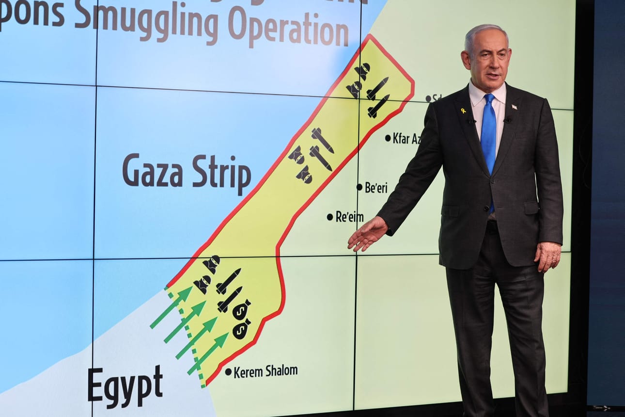 Benjamin Netanjahu on vaatinut, että Israelin on voitava jättää joukkoja Gazan ja Egyptin rajalle. LEHTIKUVA / AFP