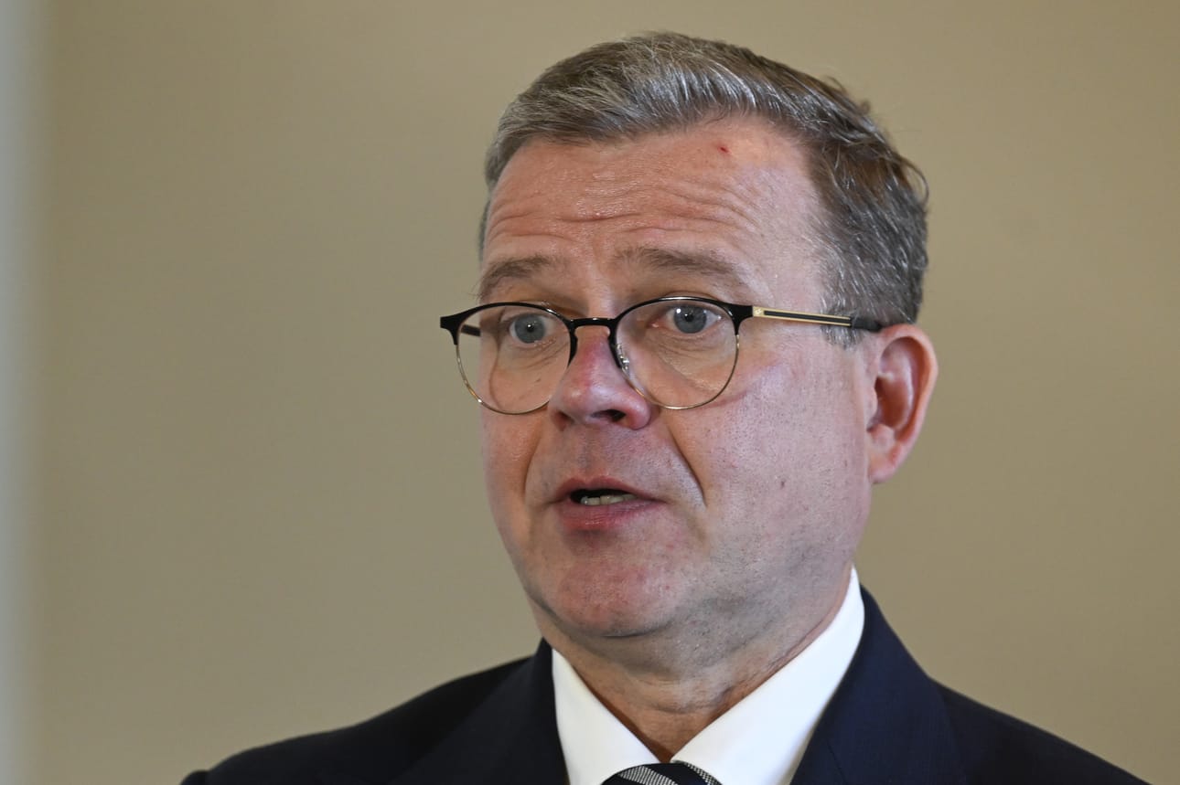 Pääministeri Petteri Orpo (kok.) piti tiedotustilaisuuden eduskunnassa.