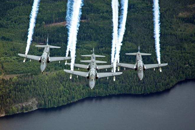 Midnight Hawks lentää tänä vuonna myös ilmailutapahtumissa Tanskassa ja Tshekissä. KUVA: GEERT VAN DE PUT/AVIATION PHOTOCREW