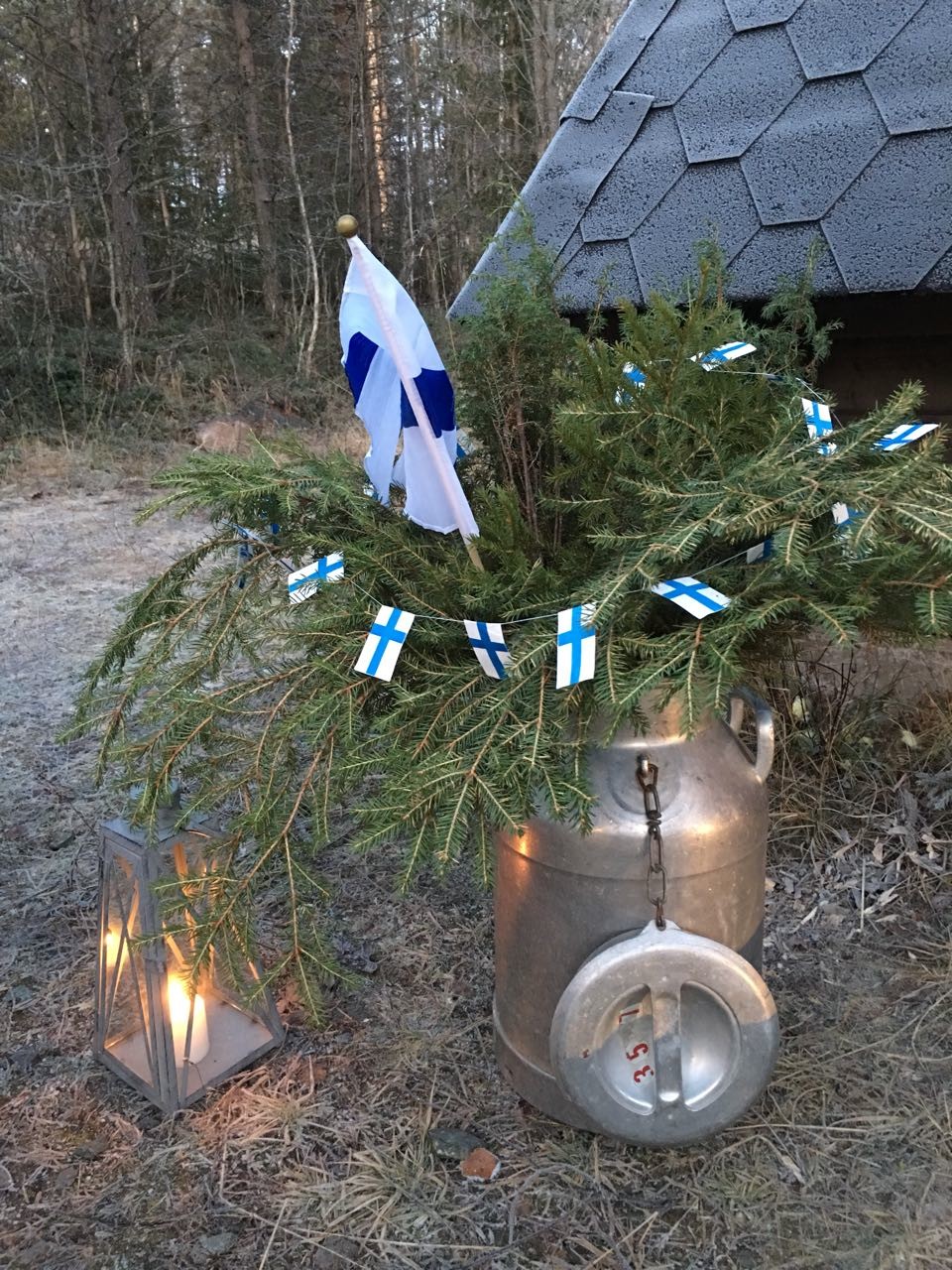 Suomen liput toivottivat tervetulleiksi.