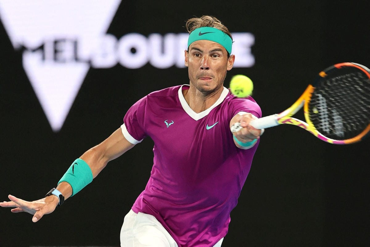 Espanjalaistähti Rafael Nadal kohtaa turnauksen loppuottelussa Venäjän Daniil Medvedevin. LEHTIKUVA/AFP