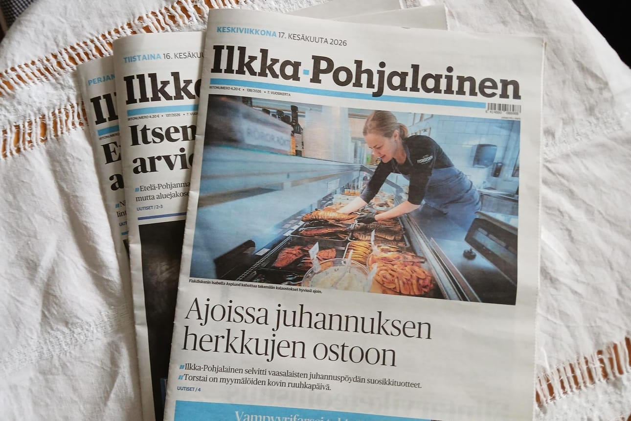 Juhannuksena Ilkka-Pohjalainen ei ilmesty printtilehtenä.