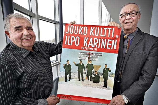 Ilpo Karisen yhtye sai eräänä tammikuun iltana 1968 harvinaisen tehtävän: säestää Olavi Virtaa. Tuo päivä on Jouko Kultilla ja Jussi Jussilalla yhä tuoreena mielessä. He olivat silloin nuoria muusikoita. KUVA: KARI LÖFHJELM