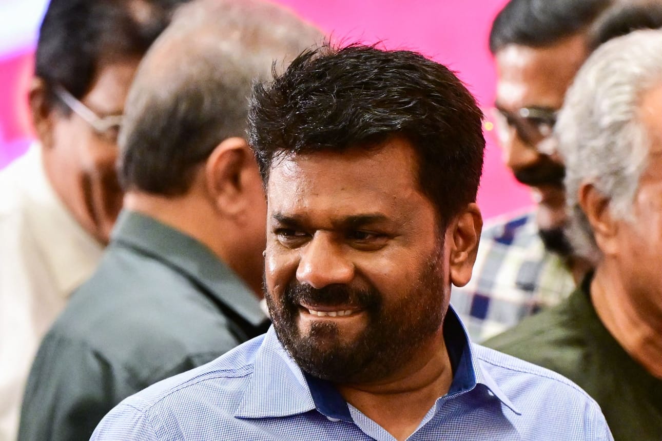 Anura Kumara Dissanayake sai presidentinvaaleissa yli 42 prosenttia ensisijaisista äänistä. LEHTIKUVA/AFP