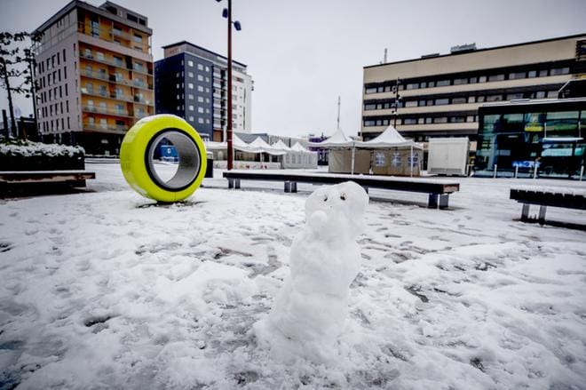 Jos sääennuste pitää paikkansa, loppuviikosta Pohjanmaalle on luvassa lumikuuroja. Seinäjoella nautittiin ensilumesta 18. lokakuuta. Kuva: Jaakko Elenius