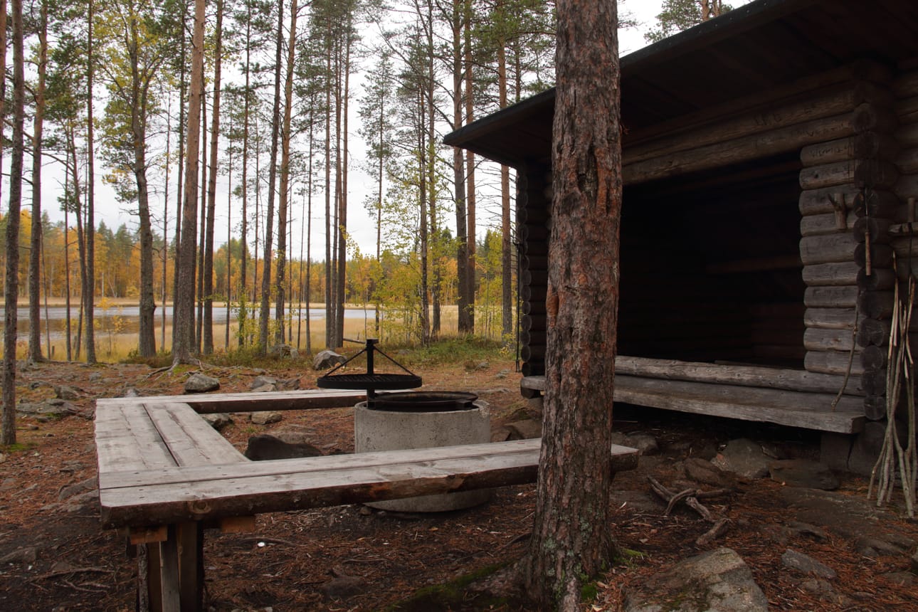 Alueella oleva laavu säästyi nipin napin metsäpalolta. Sitä käytetään nykyäänkin ahkerasti.