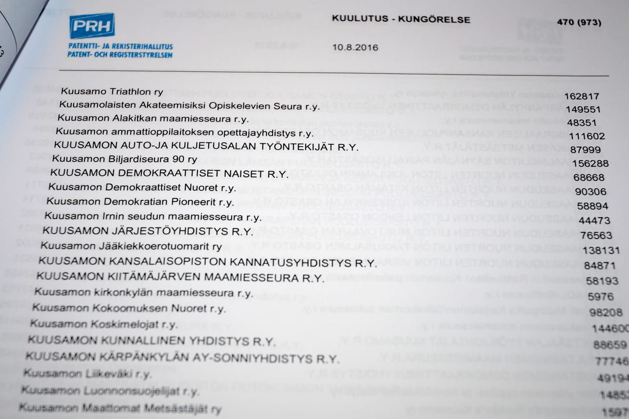 Yhdistysrekisterin poistolistalla on 40 000 suomalaista yhdistystä.