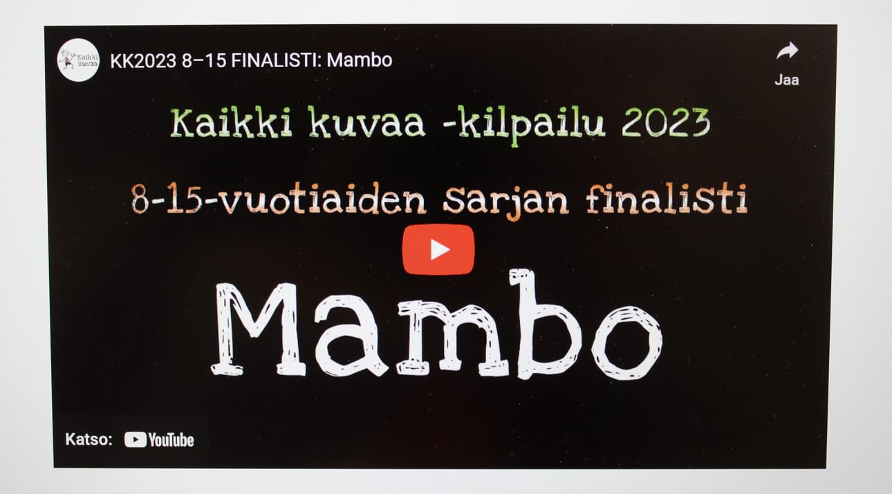 Kristiinan suomenkielisen alakoulun oppilaita on osallistunut lyhytelokuva Mambon tekoon monin eri tavoin.