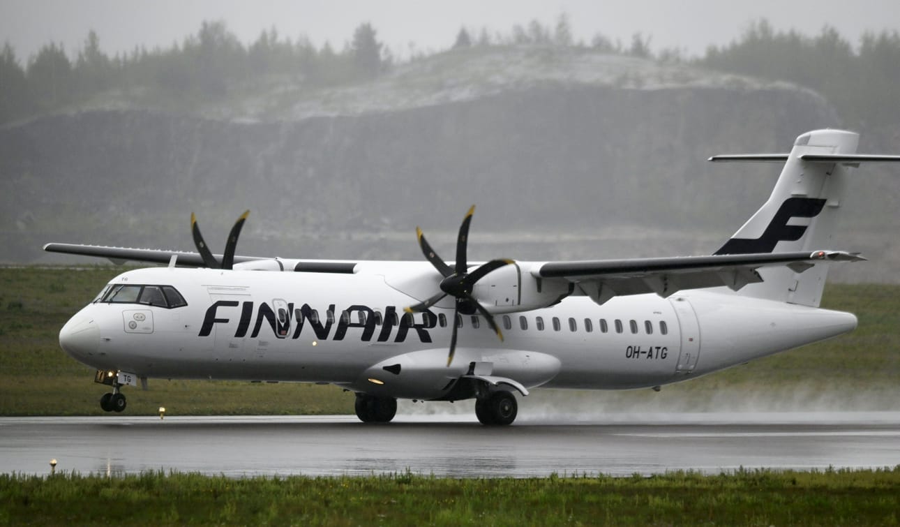 Finnair lentää Tarttoon ATR-koneilla. LEHTIKUVA / Vesa Moilanen