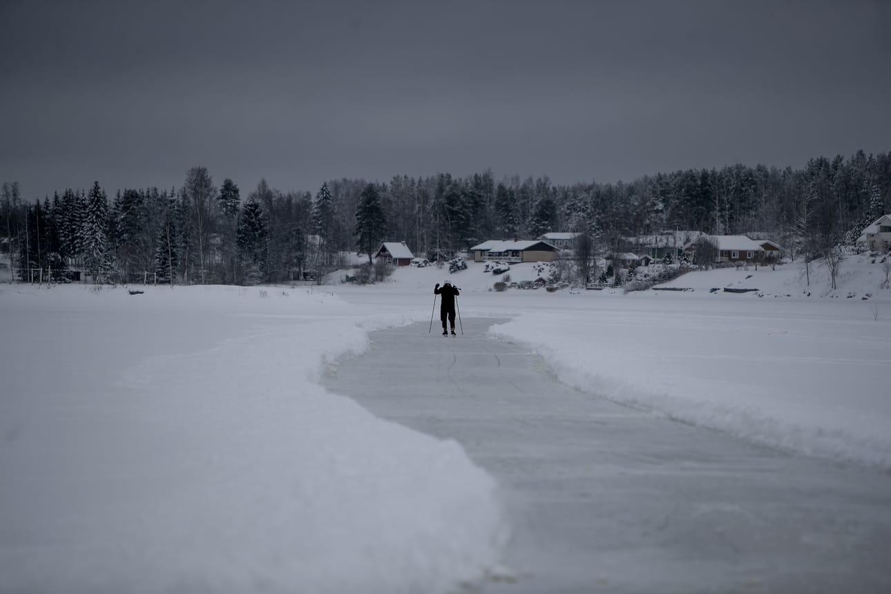 Lappajärvellä avattiin alkuviikosta noin kilometrin mittainen retkiluistelurata.