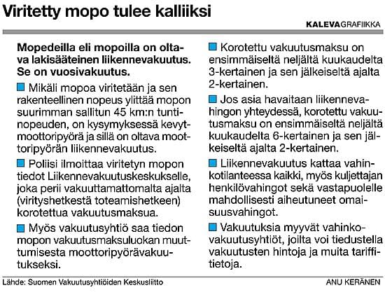 Vanhemmat konstaapelit MIka Heikkinen ja Tiina Aho Liikkuvasta poliisista tutkimassa Jani Hiltusen mopoa. Kaikki oli kunnossa, joten Janin matka saattoi jatkua ilman lisäseuraamuksia.
