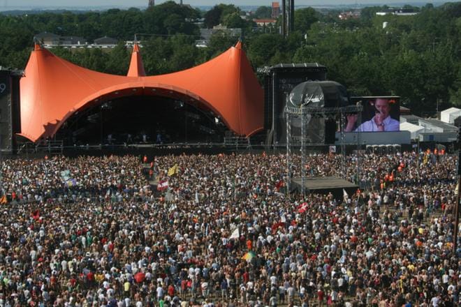 Vuodesta 1971 järjestetty tanskalainen Roskilde Festival on yksi Euroopan suurimmista jokavuotisista musiikkitapahtumista. KUVA: Juho Maijala