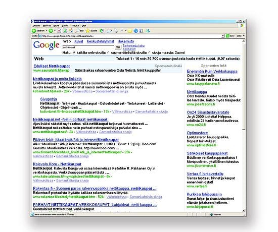 Hakupalveluyhtiöt, kuten Google, repivät tällä hetkellä vauhdilla tuohta hakusanamainonnan kasvusta.