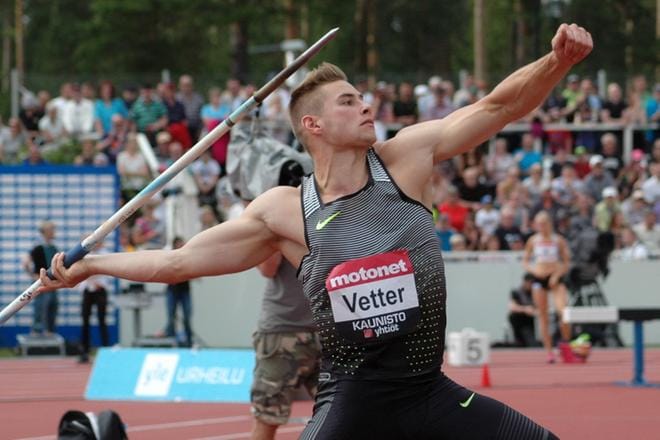 Maailmanmestari Johannes Vetter paiskoo keppiään taas Kuortaneella ensi suvena. Kuvassa Vetterin tyylinäyte vuodelta 2016. Kuva: Kalevi Viita