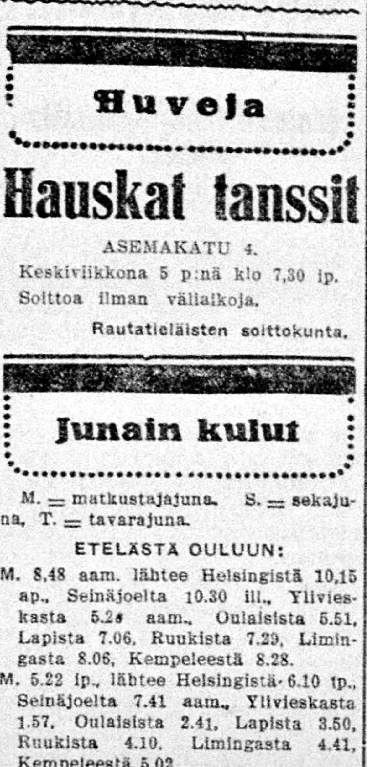 Asemakadulla oli luvassa hauskat tanssit, joissa kuultiin soittoa ilman väliaikoja.