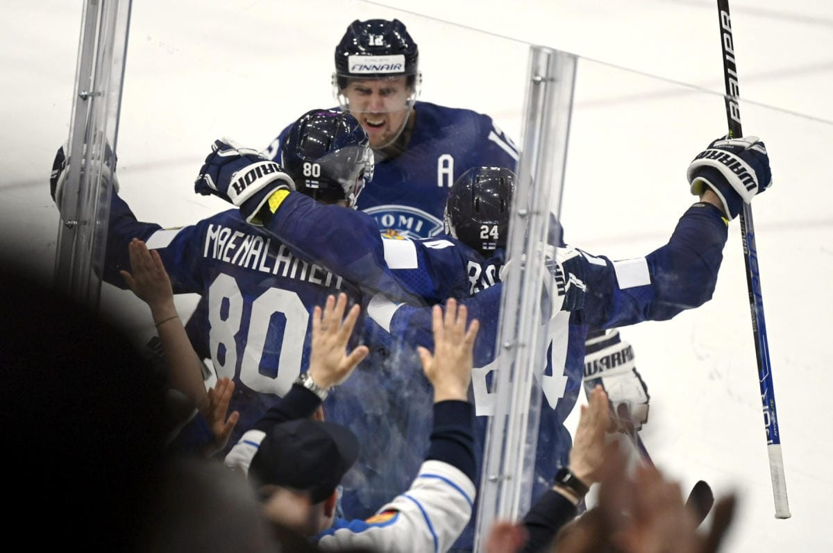 Leijonat vei voiton Slovakiasta maalein 4–2. LEHTIKUVA / VESA MOILANEN