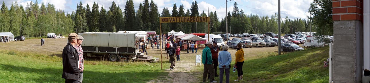 Parkkipaikalla oli lähes täyttä, mutta markkinatorille olisi myyjiä mahtunut nähtyä enemmän.