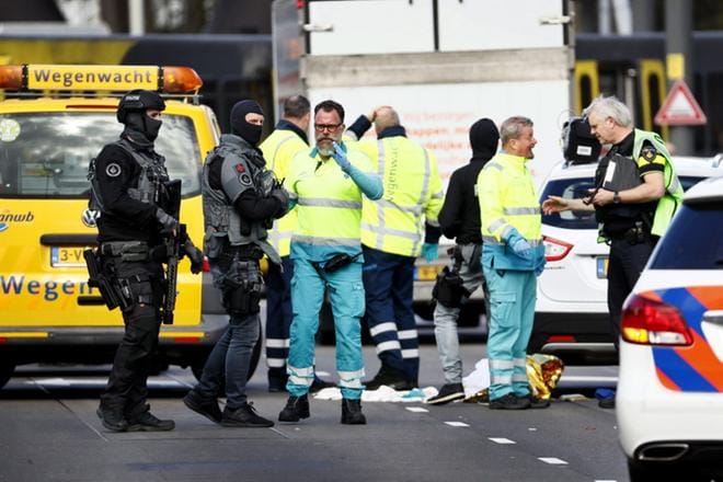 Haavoittuneiden määrästä ei vielä ole tietoa. KUVA: LEHTIKUVA / AFP / ROBIN VAN LONKHUIJSEN