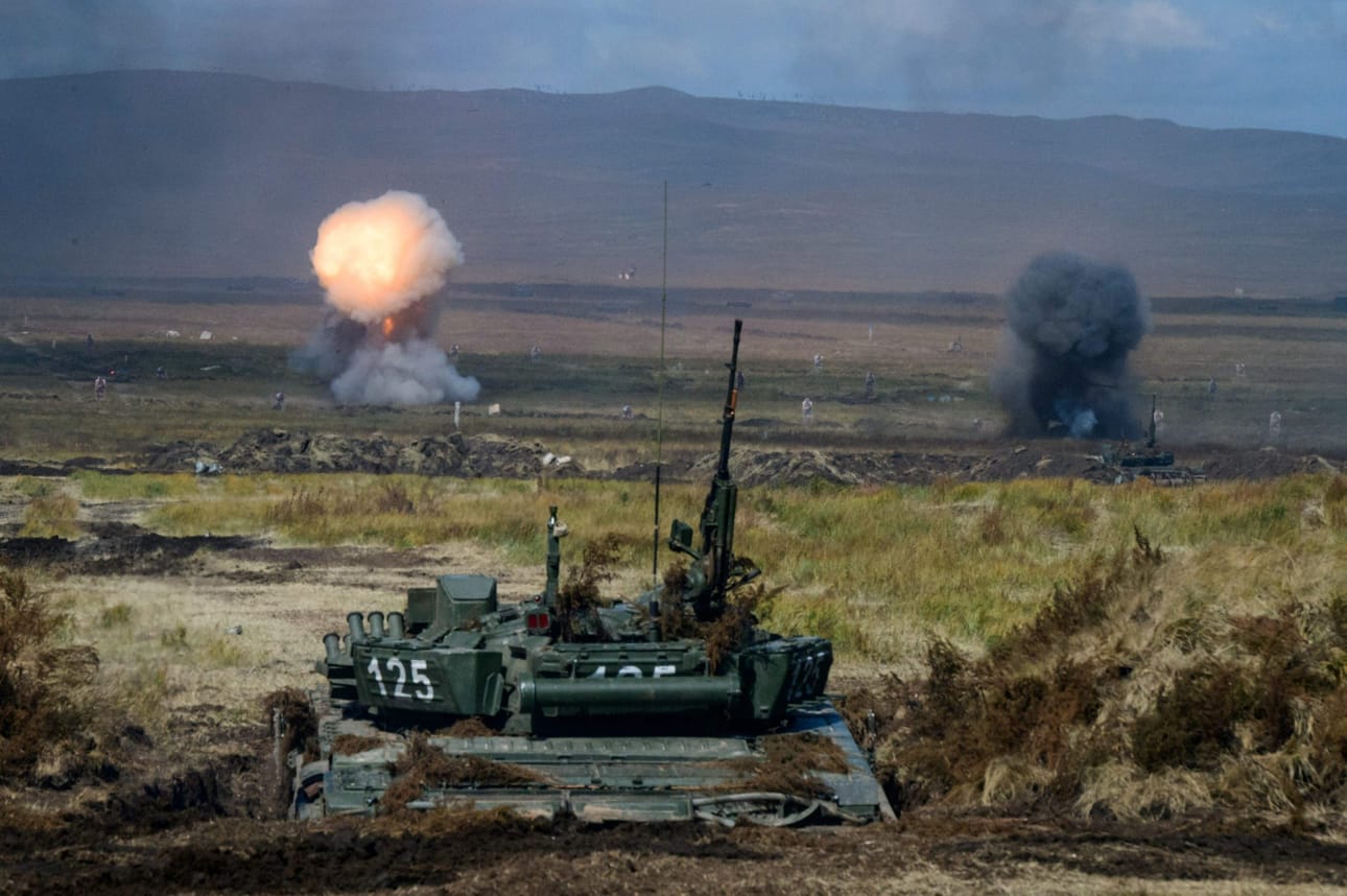 Vostok 22 -harjoitukseen osallistuu sotilaita myös muun muassa Kiinasta ja Intiasta. Kuva vuodelta 2018. LEHTIKUVA/AFP