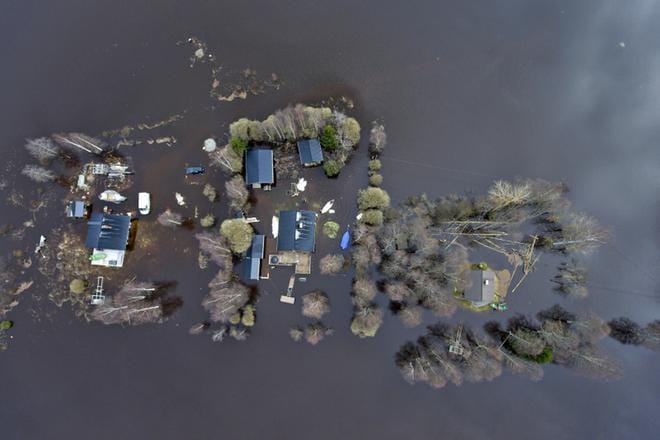 Kuortaneen tulvat ovat muuttaneet maisemaa melkoisesti. Kuva Kari Löfhjelm