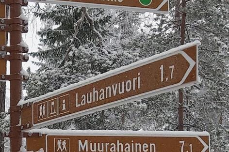 Geopark-alueeseen kuuluvalla Lauhanvuorella voi liikkua myös talvisin, koska siellä hiihtolatuja. KUVA: JORMA HAVULA