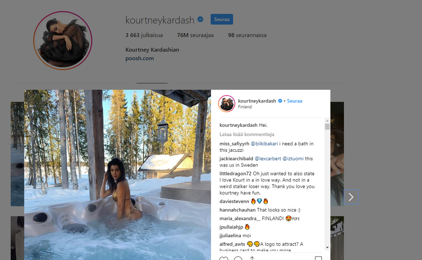 IS: Kourtney Kardashianin Lapin loma esitetään pian Yhdysvaltojen televisiossa – esitettävä jakso kuvattu Rovaniemellä
