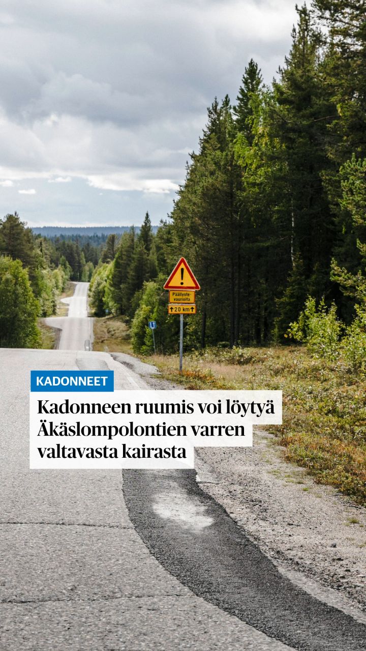 Kadonneen ruumis voi löytyä Äkäslompolontien varren valtavasta kairasta
