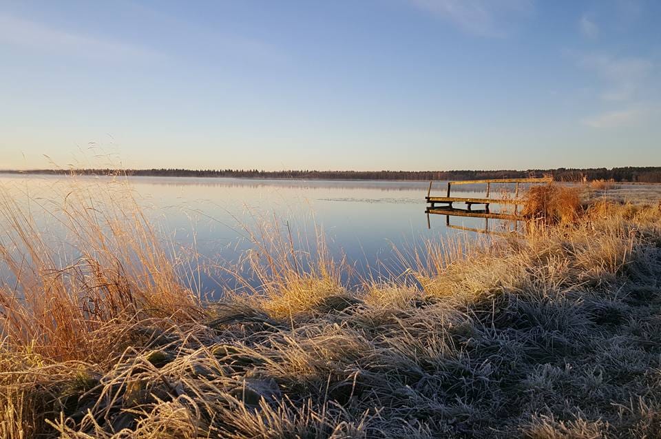 Tyyntä lokakuun maisemaa. Aamut käyvät kylmemmiksi.