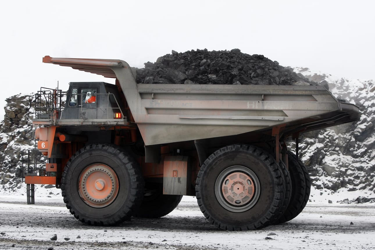 Kiviauto Talvivaarassa. Arkistokuva.