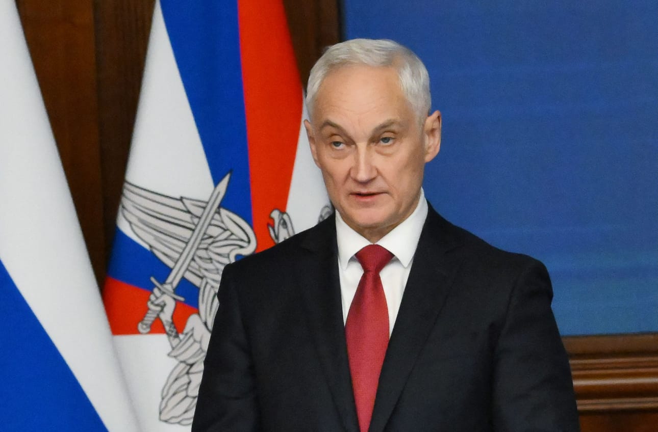Arkistokuvassa Venäjän puolustusministeri Andrei Belousov. Kuvan on välittänyt Venäjän valtiollinen uutistoimisto Sputnik, eikä kuvan aitoutta ole voitu todentaa. LEHTIKUVA/AFP