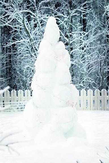 Tämän lumisempi kuusi ei varmaan voi olla.