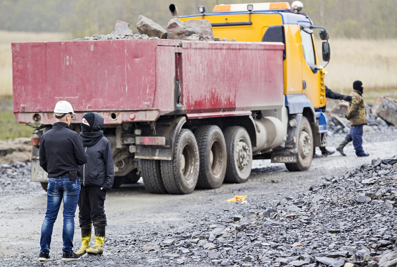 Aktivisteja on ollut Fennovoiman työmaalla koko kesän ajan. Arkistokuva.