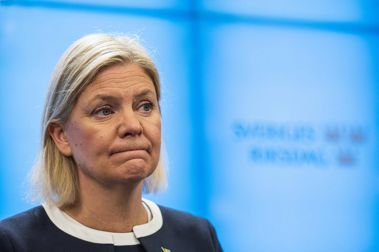 Ruotsin entinen pääministeri Magdalena Andersson on ehdottanut, että Ruotsi voisi pyytää poliisiapua Suomesta tai muista Pohjoismaista. LEHTIKUVA / AFP / JONATHAN NACKSTRAND