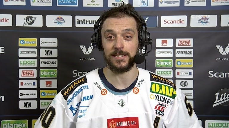 Juhamatti Aaltonen haastattelussa Tappara-pelin jälkeen