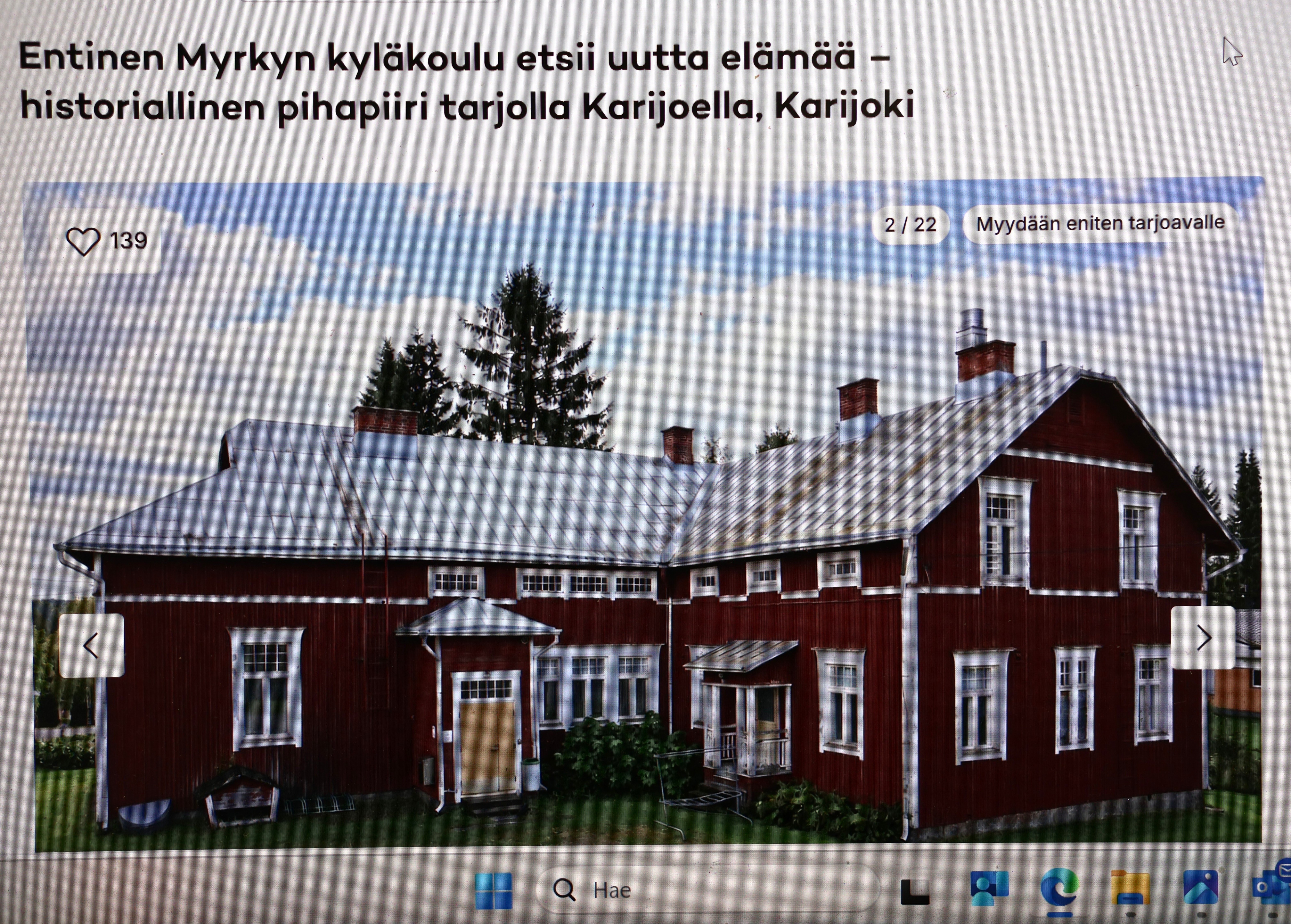Myrkyn koulun myynti huipentui vilkkaaseen tarjouskilpailuun