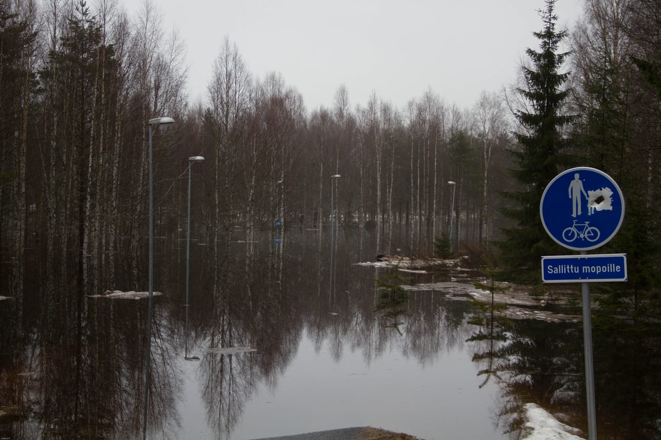 Kuva Ylikiimingin keskustasta keskiviikkoa aamulta.