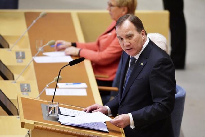 Ruotsin pääministerinä jatkava Stefan Löfven tapaa tiistaina kollegansa, pääministeri Juha Sipilän (kesk.) Helsingissä. Kuva: Jessica Gow