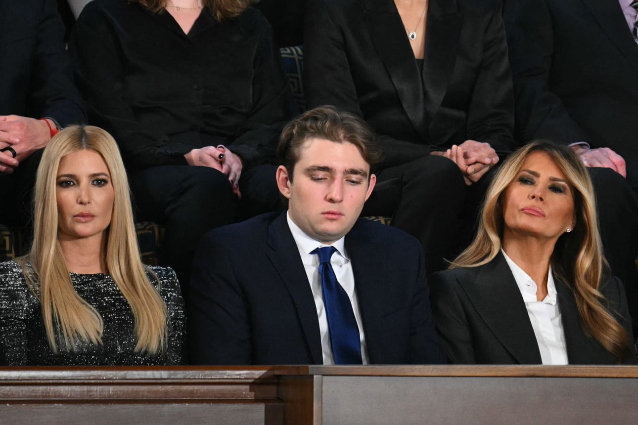 Donald Trumpin tytär Ivanka ja poika Barron seurasivat isänsä puhetta yhdessä Trumpin puolison Melanien kanssa.