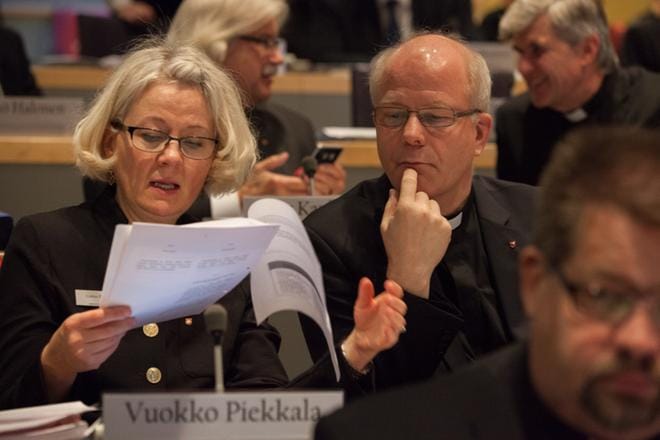 Kirkon työmarkkinalaitoksen johtaja Vuokko Piekkala on nousemassa uudeksi valtakunnansovittelijaksi. KUVA: Arkisto/Aarne Ormio