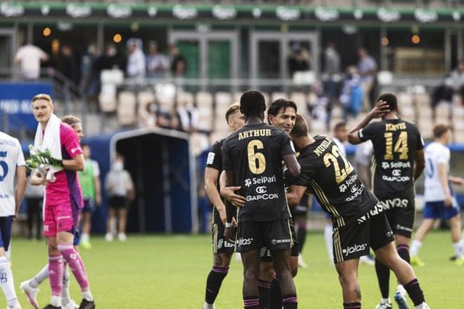 SJK pelasi viimeksi Helsingissä HJK:ta vastaan 31. heinäkuuta. Kuva: Lehtikuva/Roni Rekomaa